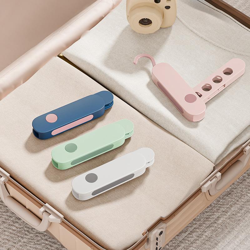 Portable Foldable Clothes Hanger with 7 Holes Multi-functional Drying Rack for Travel Hotel Business Trip Lightweight Space Saving Organizer