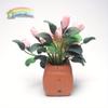 1/12 Mini Clay Rose Potted Plant Miniature Simulation Flower Accessories Model for House Decoration Micro Landscape