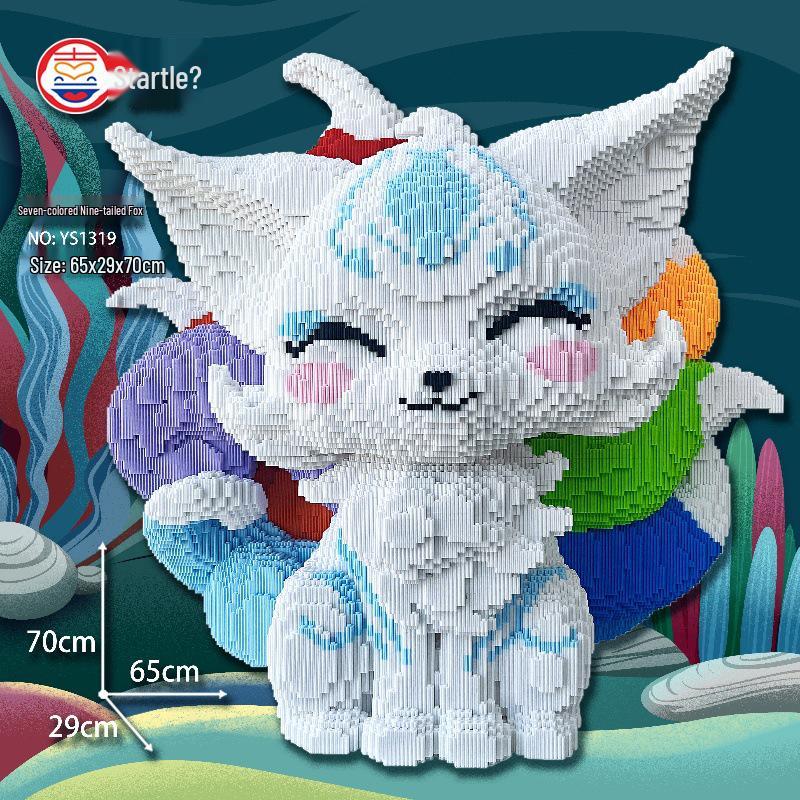 Seria Vulpea cu Nouă Cozi Ursuleț din Cărămizi Jucărie Puzzle Educativă pentru Băieți și Fete