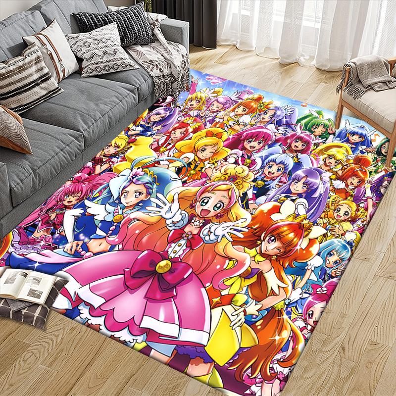 Pretty Cure Main Characters Area Rug, Pretty Cure Fan Soft Carpet, Perfect Gift.chl