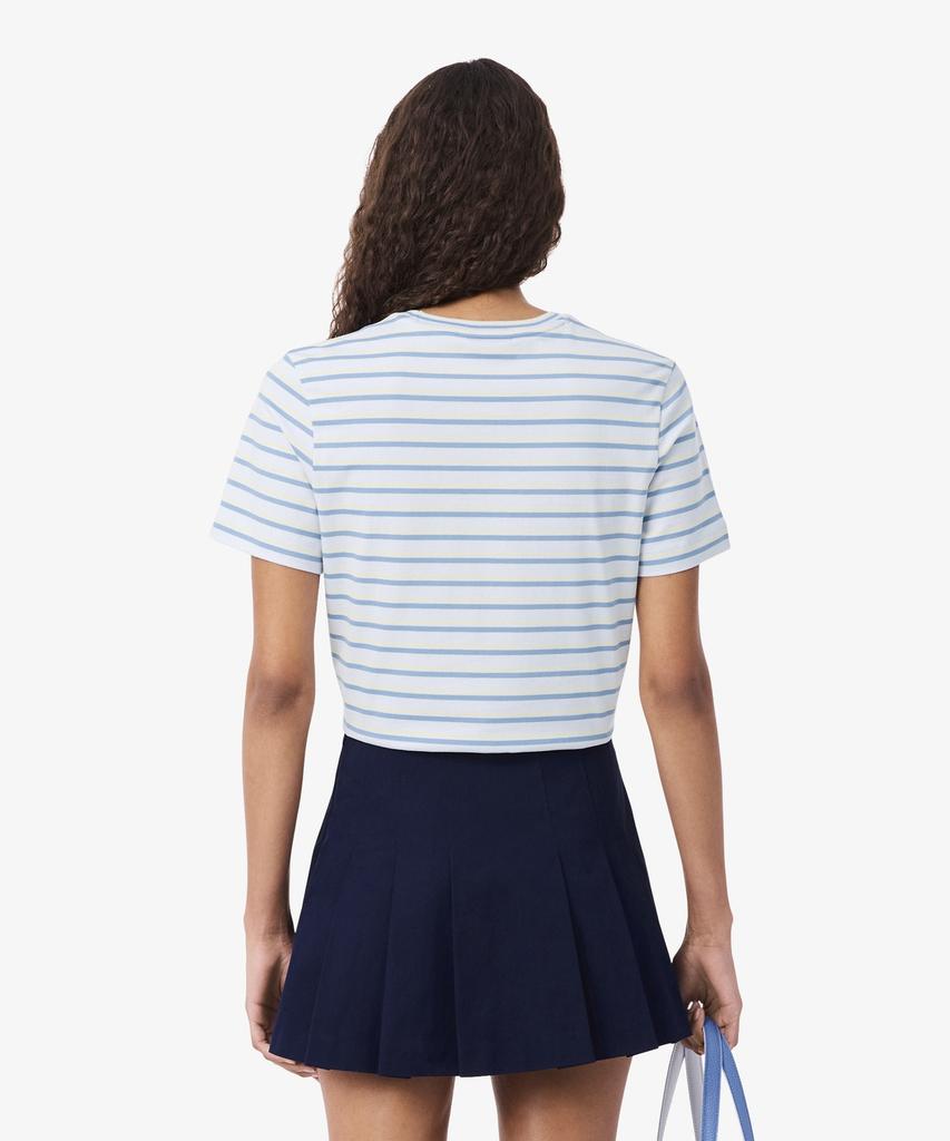 LACOSTE Women'S Multi-Stripe Short Sleeve T-Shirt Tf7574-56G 4Bi