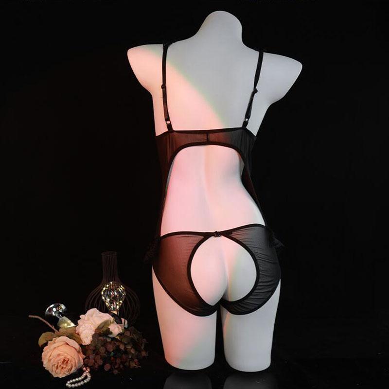 Sexy Erotische Offene Brust Offener Schritt Lenceria Mesh Spitze Unterwäsche Frauen Intime Dessous Schrittloser Body Sexy Kostüme