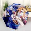 Genshin Impact Print Automatic Open Close Umbrella, Portable Foldable Umbrella, for Outdoor Commute Camping Trip, Ideal Birthday Gift