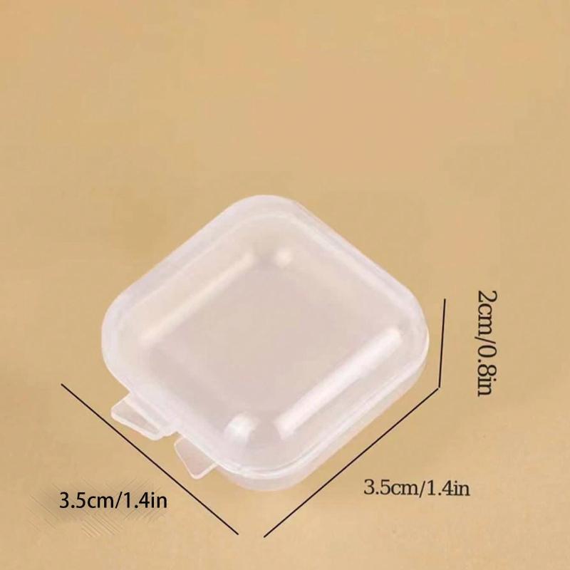 10PCSClear Jewelry Storage Box Portable Earplug Pill Storage Case Jewelry Beads Container Lid Multipurpose Organizer for Hardware Small Craft Gadgets