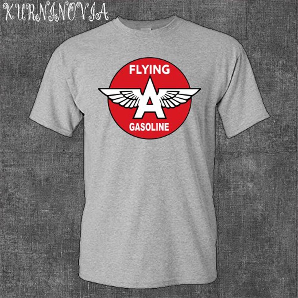 

Flying A Gasoline Oil Car Motorcycle Men s Gray Size S to 5XL S