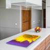 GLASS PROTECTIVE PLATE FOR STOVE 80x52 FLOWER