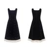 2025 Autumn/Winter French Chic Waist-Cinched Sleeveless Elegant Petite Midi Dress