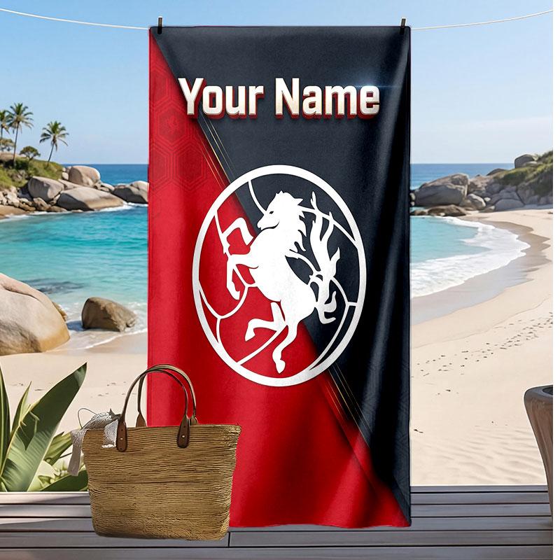 FC Twente Personalisiertes Bedrucktes Strandtuch Fußballlogo Unterstützung Benutzerdefinierter Name Text Absorbierendes Handtuch Für Sport Reisen Besonderes Geschenk