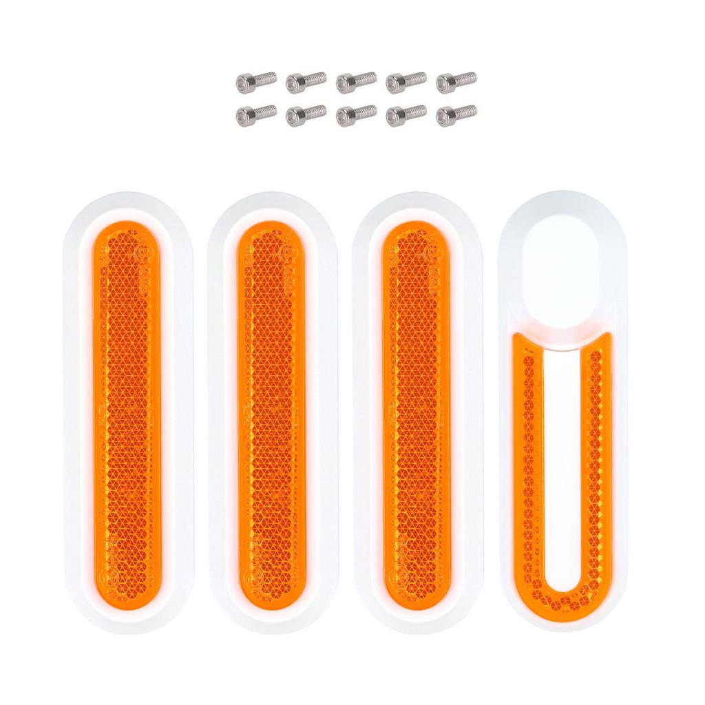 Electric Scooter Rear Side Wheel Cover Reflector with Screws Electric Scooter Side Cover Reflective Strip Replacements
