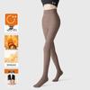 Women's Black Pressure Socks with Fleece: Thick, Micro-Pressure, Non-Slip Footed Pantyhose for Spring, Autumn, Winter