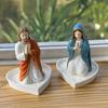 Catholic Rosary Holder Resin Prayer Rosary Stand Blessed Virgin Mary/Jesus Tabletop Jewelry Organizer Religious Gifts for Christian Home Decor