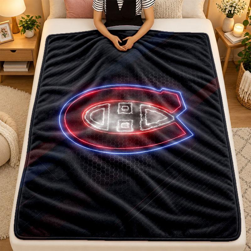 Flannel BlanketMontreal Canadiens Warm Soft Throw Blanket for Indoor Sofa Bed Living Room Use