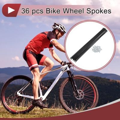 36 Set 14G Bicycle Spokes 295mm Bike Wheel Spokes Carbon Steel Black