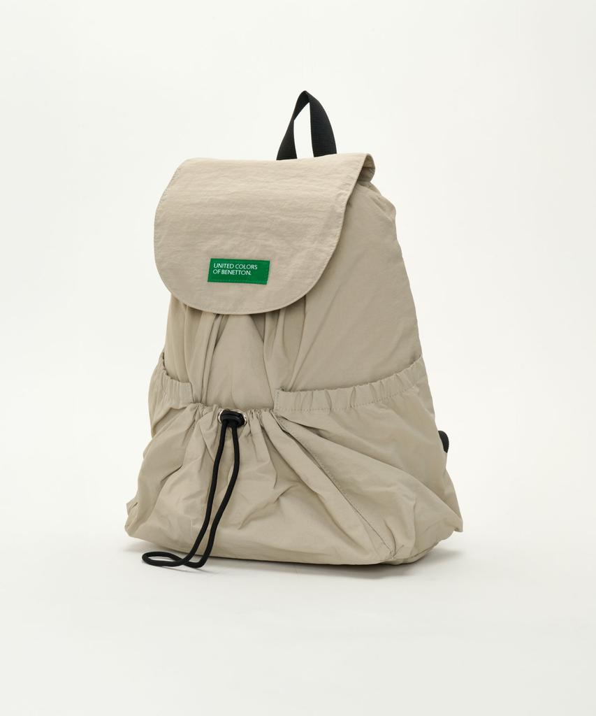 Benetton Shirred Laptop Backpack - [Khaki Beige]