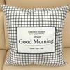 Square Nordic Pillow Case Double-sided Pillowcover Simple Fashion Black and White Geometric Pillow Car Sofa Office Bedside Back Cushion Cover