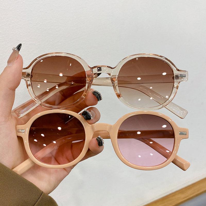 New Retro Oval Sunglasses Women Small Frame Streetwear Gradient Eyewear Fashion Designer Sun Glasses For Female