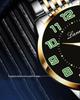 Men's Large Dial Digital Quartz Watch, Steel Band, Dual Calendar In English & Chinese, Waterproof - Ideal for Seniors