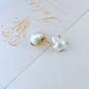 Meier New fashionable, light luxury, commute-ready, minimalist, niche design irregular pearl inlaid metal stud earrings