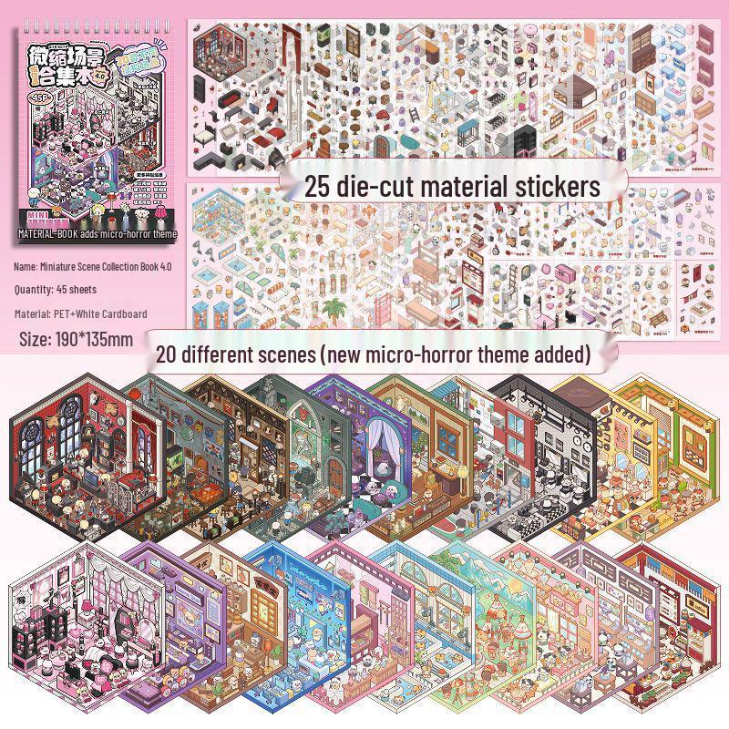 3D Adventure Theme Sticker Book: Miniature Scene & Landscaping Stickers