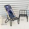 Cute Mini Iron Chair Phone Stand Desktop Creative Holder Lazy People
