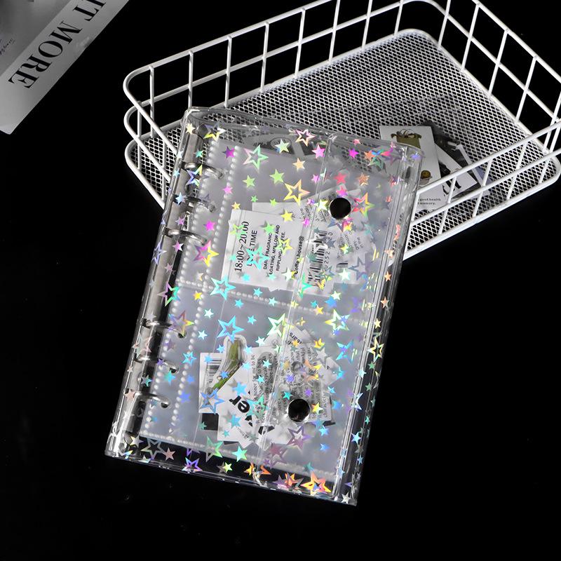 Star-Chasing A6 Transparent Loose-Leaf Photo Album for 3/4/5 Inch Photos with 6-Hole Design