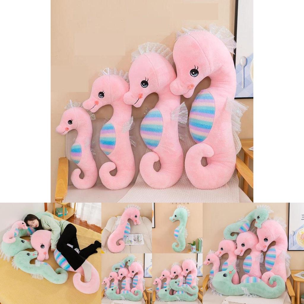 Colorful Seahorse Plush Toy Large Stuffed Animal Doll For Bedtime Cuddles And Leg Support Pillow