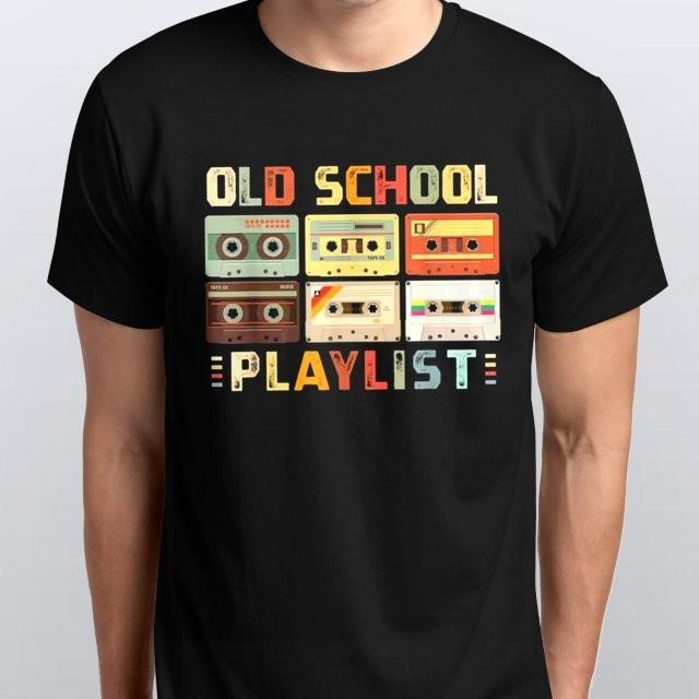 Cassette Tape Music 80s Retro T-SHIRT All sizes Black White XXL