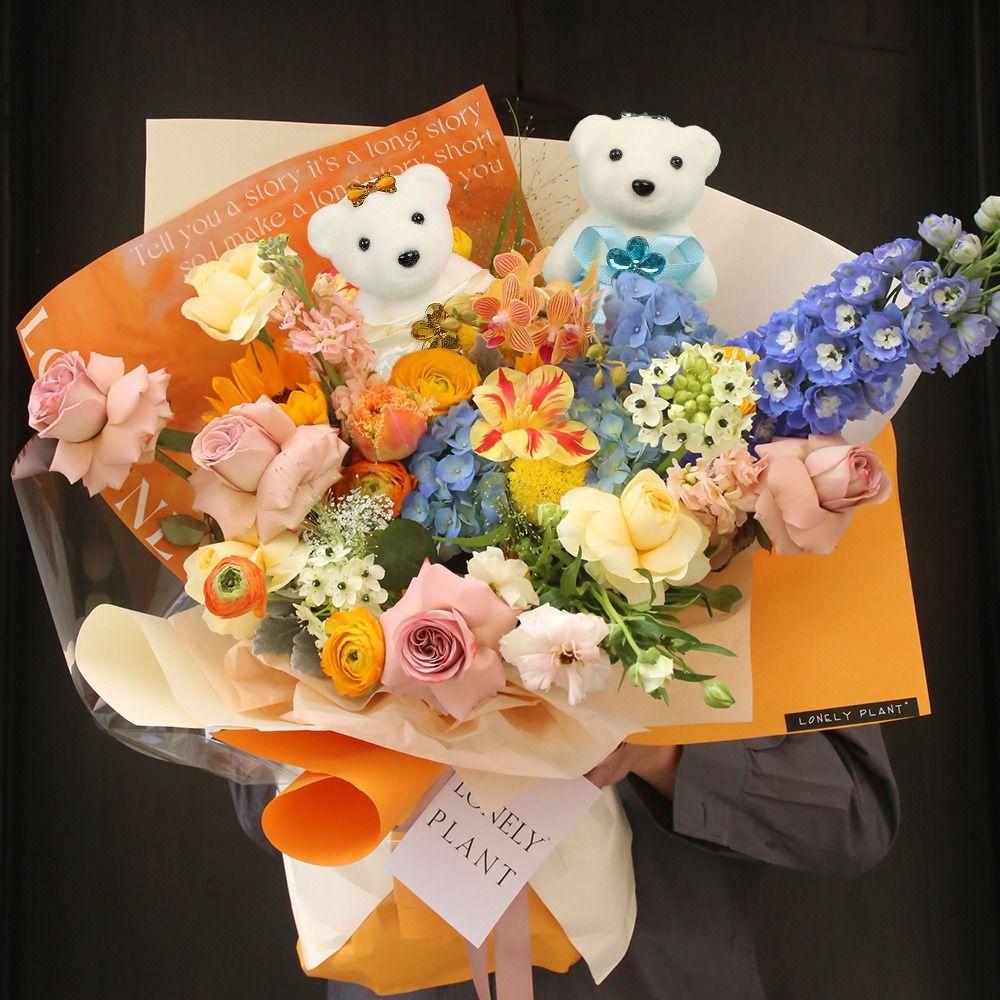 10Pcs/Set Bag Pendant Doll Bear Bouquet Accessories DIY Graduation Bouquet Bear Accessories  Wedding