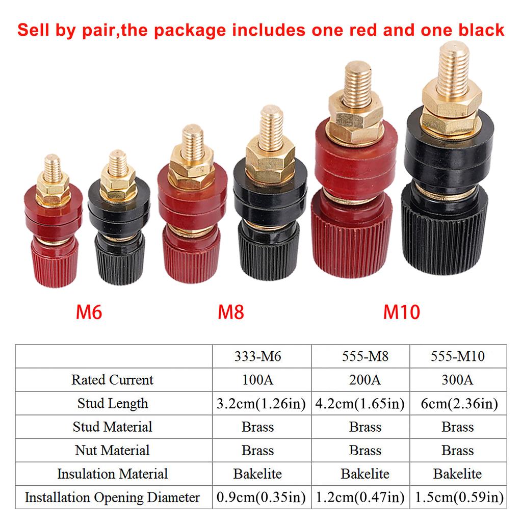 2 teile/satz Auto M6 M8 M10 Messing Stud Premium Remote Batterie Power Junction Post Stecker Ersatz Terminal Kit Auto Zubehör
