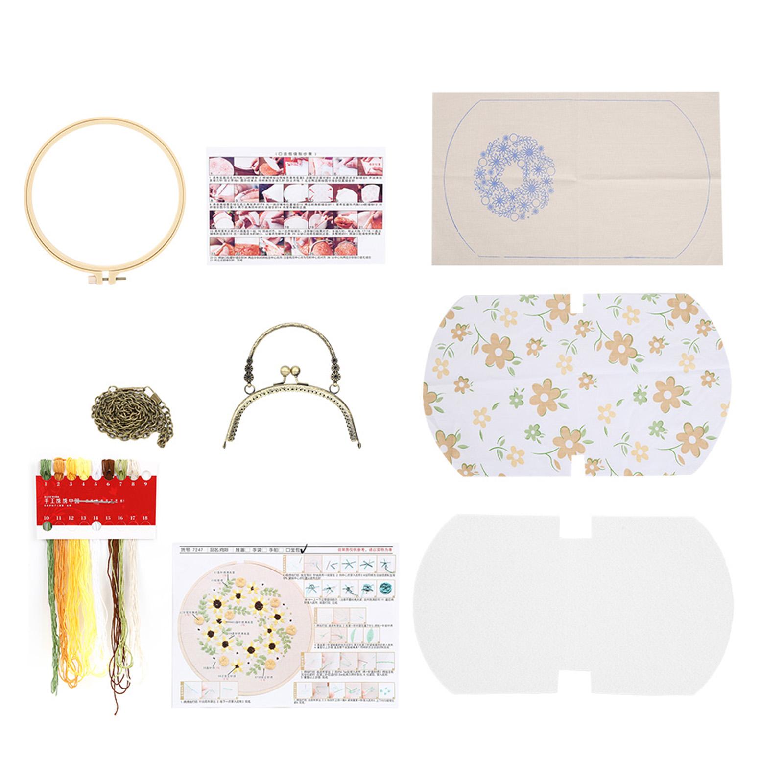 

Сумка с вышивкой своими руками с цветочным узором, переносная сумка с перекрещивающимися нитками 16,5 см(незаконченный) Sunny