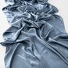 Women Plain Silk Satin Hijab Scarf Different Sides Bark Wrinkles Solid Color Long Shawl Muslim Women Smooth Silk Like Underscarf