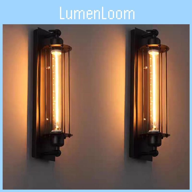 Vintage Industrial Wall Light Metal Cage Led For Living Room And Kitchen Decor