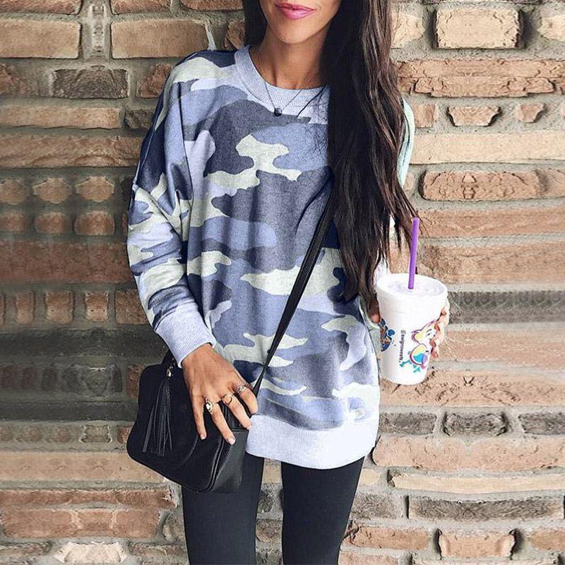 Premium Camouflage Woman Fashion Jumper Pullover Casual Tops Blouse Tee T-shirt