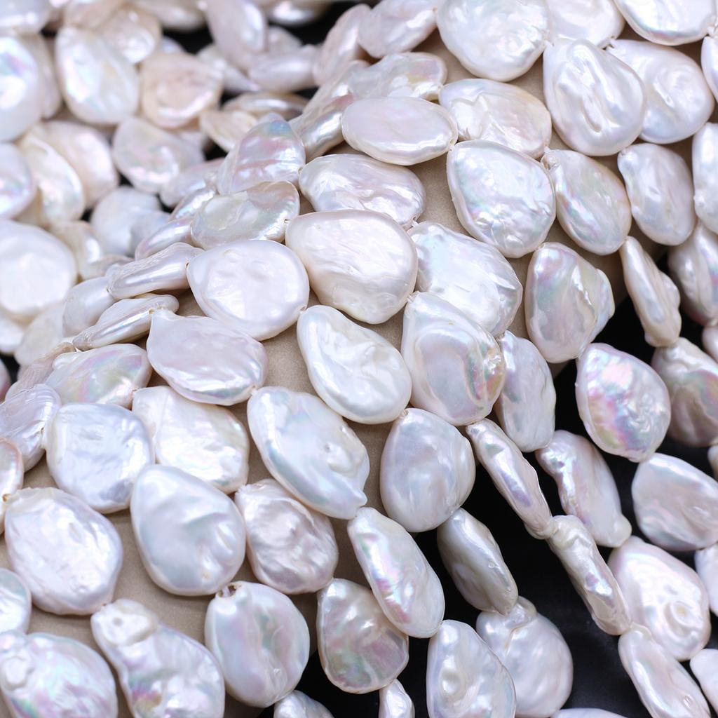 1String, 10×20mm Baroque Natural Freshwater Flat Drop Shape Pearls 36cm Loose Beads for Handmade Jewelry Craft Supplies, DIY Holiday Gifts