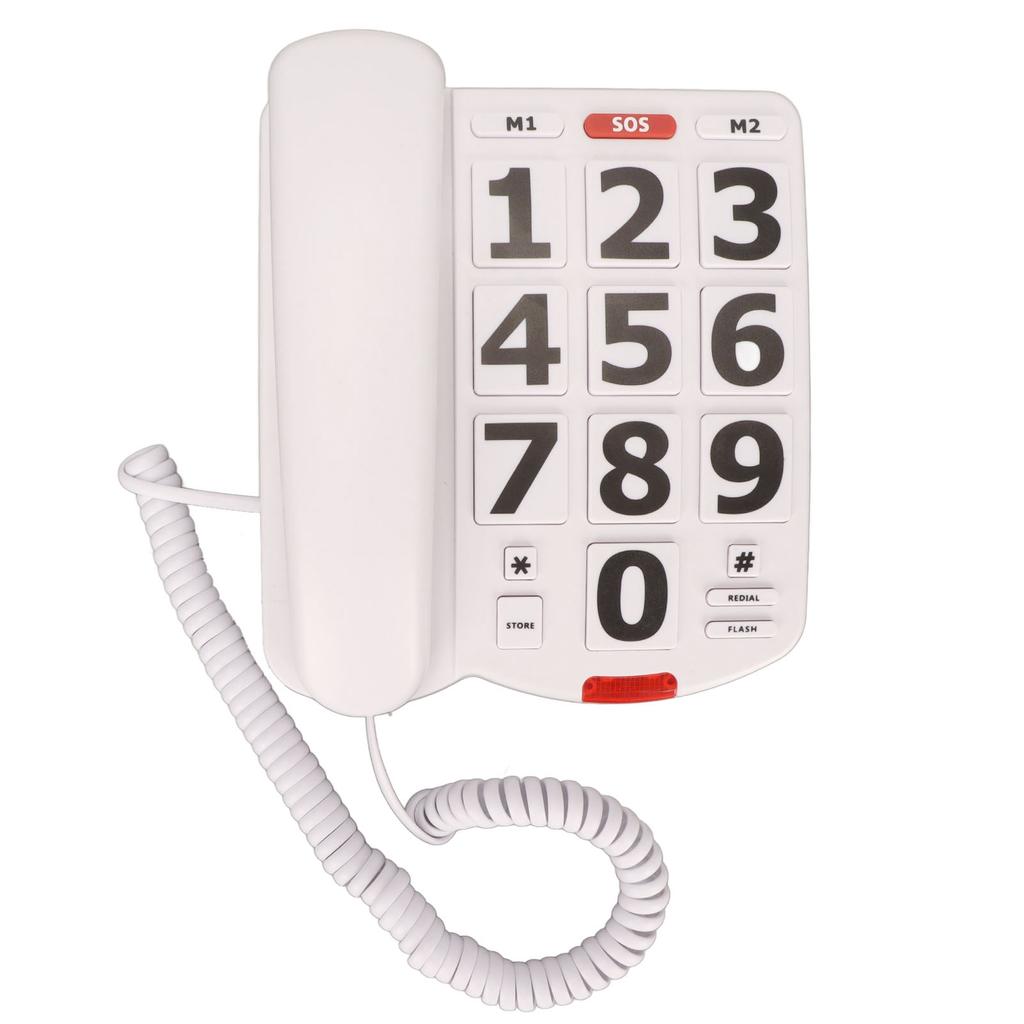 Big Button Telephone Large Adjustable Volume Last Number Redialing Corded Landline