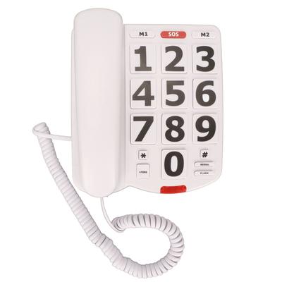 Téléphone filaire à gros boutons, volume réglable, recomposition du dernier numéro, ligne fixe filaire pour personnes âgées