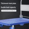 Four-Wheel Folding Hand Cart for Moving Goods - Portable Silent Flatbed Trolley