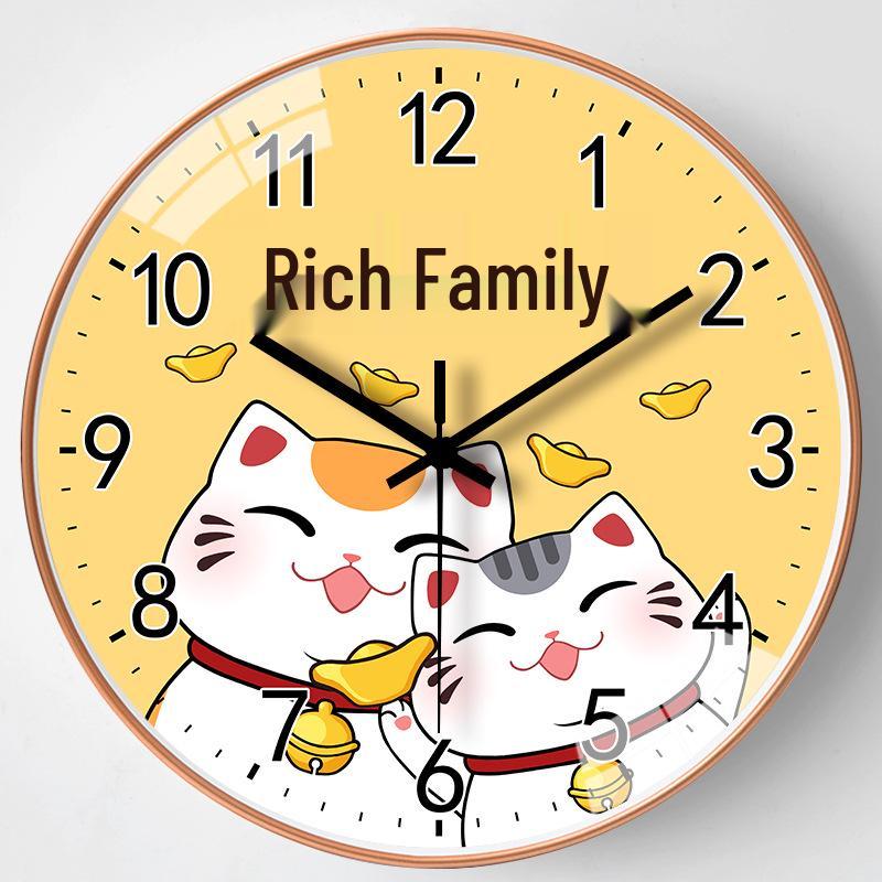 

8-дюймовые современные мультяшные бесшумные настенные часы для спальни 8 inch (20cm) Diameter