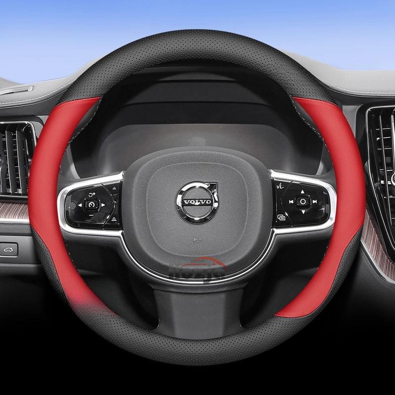 Leather Car Steering Wheel Cover for Volvo EX90 EM90 S60 EC40 EX40 XC40 ES90 XC90 S90 XC60 V90 V60 B4 B5 B6 T4 T5 T6 T8 D4 D5