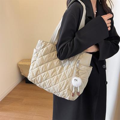 Koreanische ins Baumwolltasche Damen 2025 neu Diamant große Kapazität tragbare Tragetasche Shopping Schultertasche