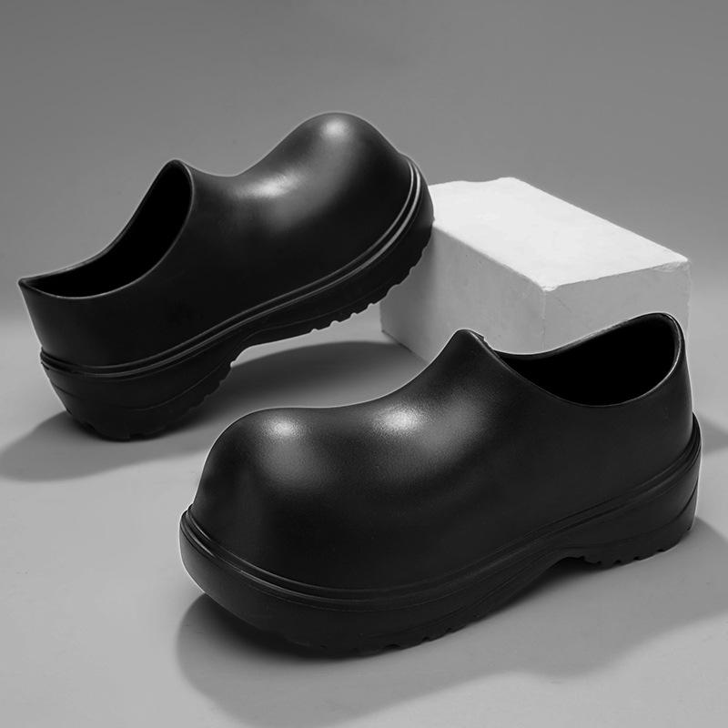 

EVA platform heightened derby shoes for men and women non-slip Mickey big head shoes ins feng shui shoes rain boots one pedal 44-45 чёрный