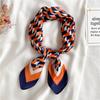 Fashion geometric color matching simulation silk scarf thin spring and summer square scarf scarf professional tie scarf hair tie bag silk scarf