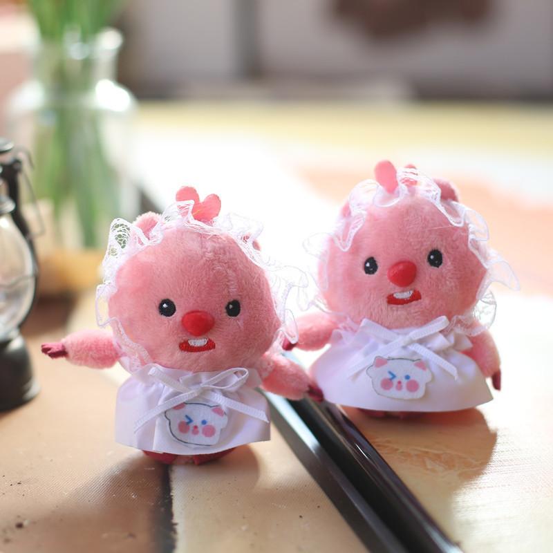 Charming Maid Squirrel Plush Keychain Soft Short Plush Stuffed Doll