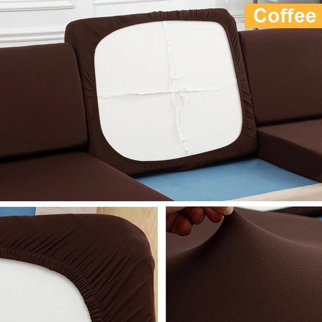 Plain Color Stretch Sofa Seat Cushion Cover For Living Room Elastic Furniture Protector Couch Chaise Longue Sofa Seat Slipcover