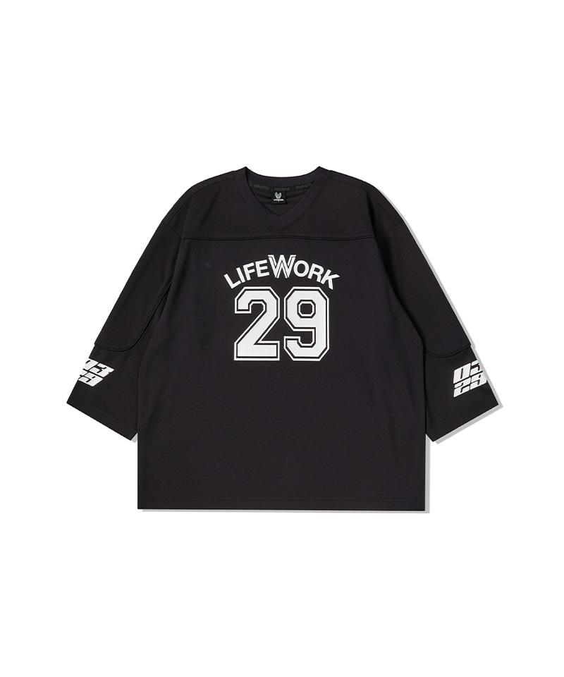 LIFEWORK Numbering Multi-Logo Short Sleeve T-Shirt