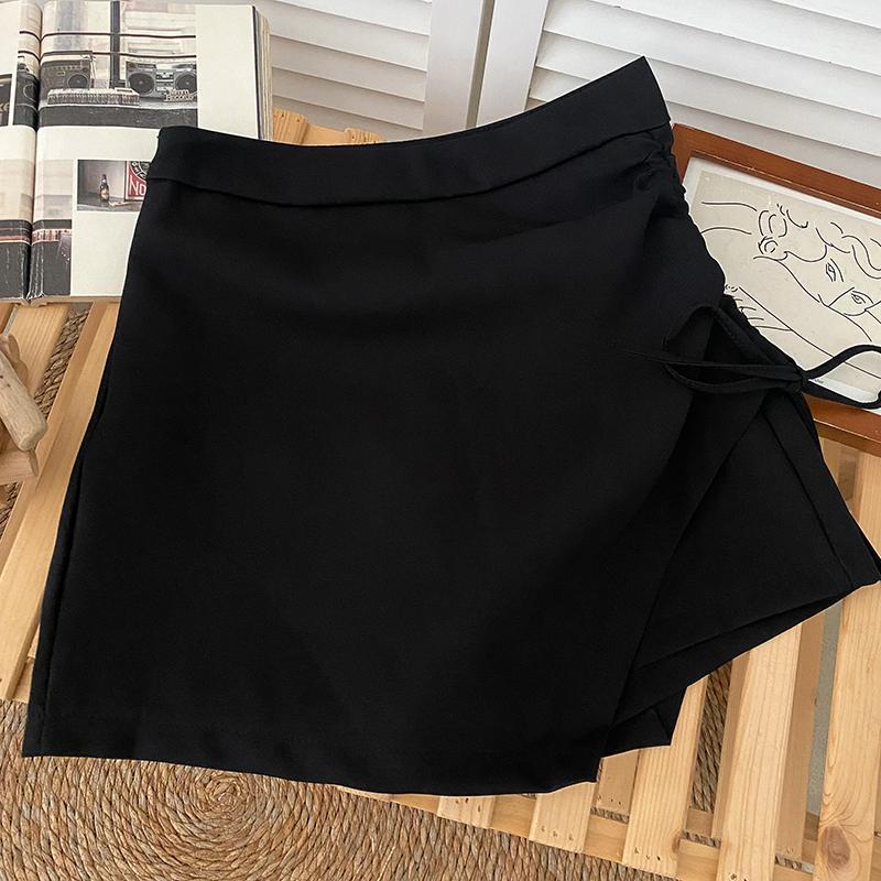 Slim A-Line High Waist Summer Skirt: Short, Anti-Exposure Design
