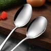 Stainless Steel Serving Spoon with Long Handle Polished Rust-Proof Deep Head Soup Rice Spoon Dishwasher Safe Utensil for Home Restaurant Buffet