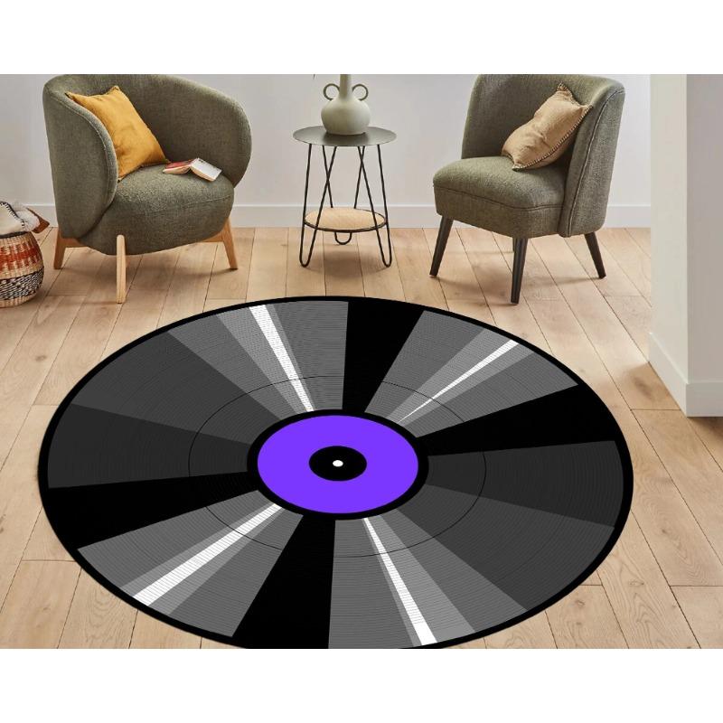 Popular Vinyl Record Round Rug Retro Living Room Decoration Carpet Music Record CD Bedroom Decoration Carpet Bathroom Door Mat