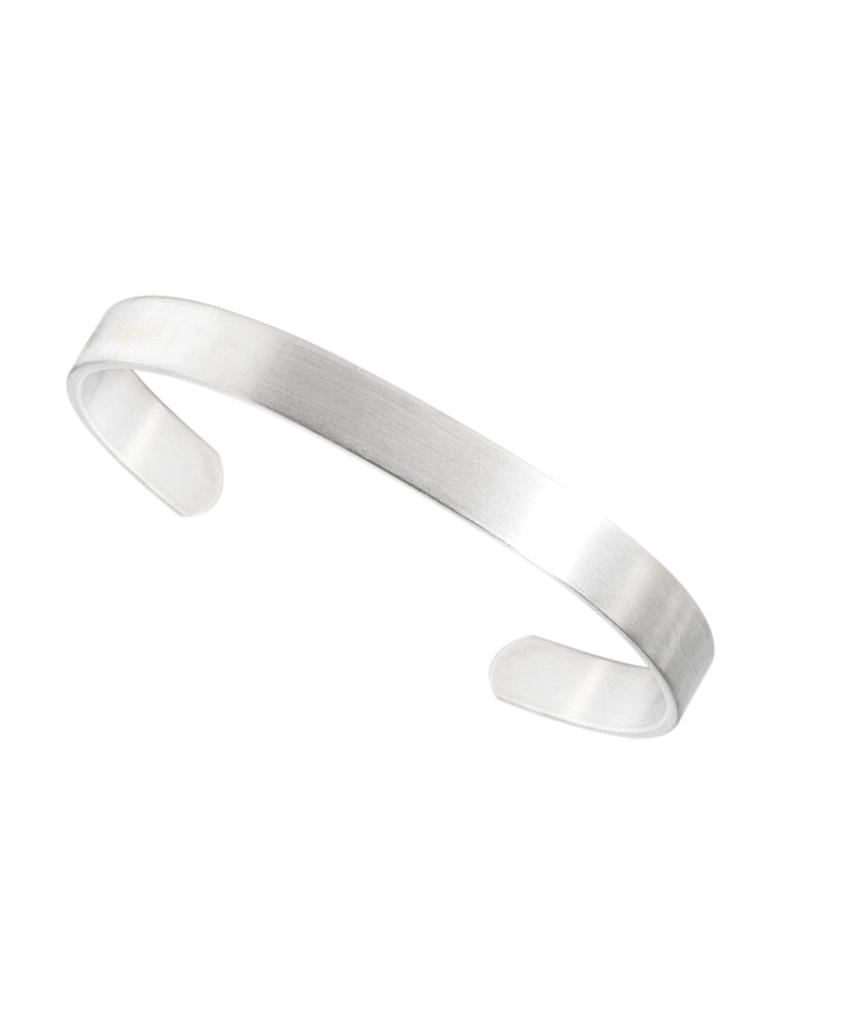 Sabona London F-Bwg1 Matte White Gold Plated Plain Fashion Bangle