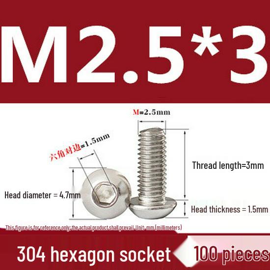 ISO7380 Stainless Steel Hex Drive Dome Head Screws - M2 to M16